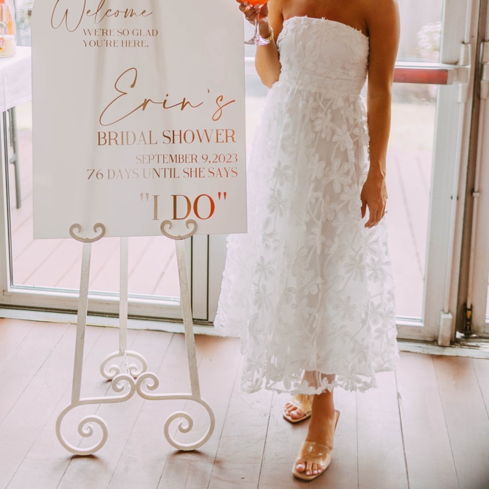 Dori Floral Embellished Midi Dress White